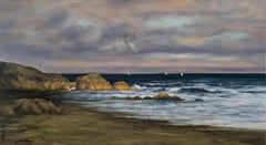 "Coast at Daybreak" Realistic Beach Scene at Early Morning 