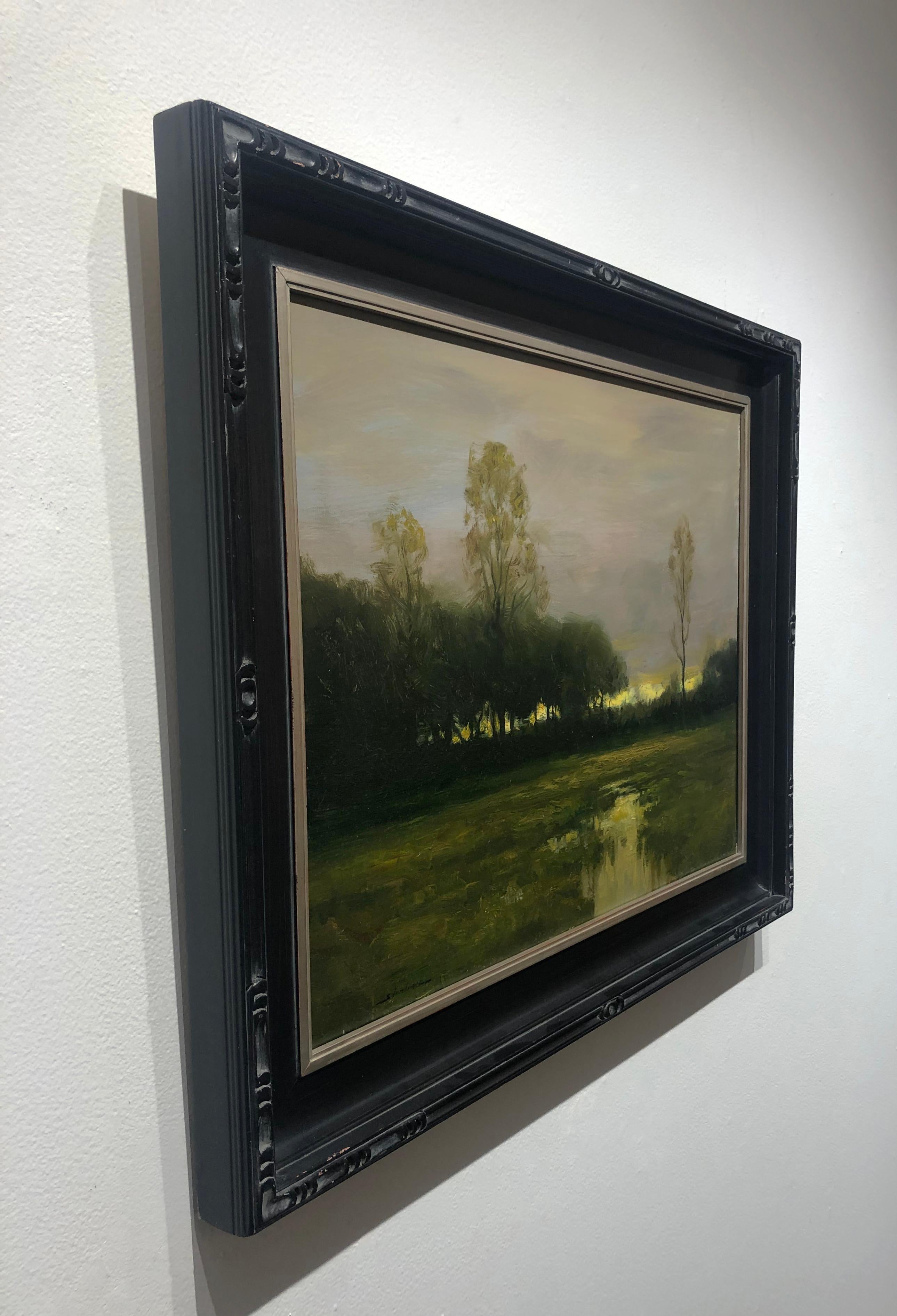 Dennis Sheehan, „Across the Marsh“, tonalistische Landschaft, Ölgemälde, 18x24  im Angebot 2