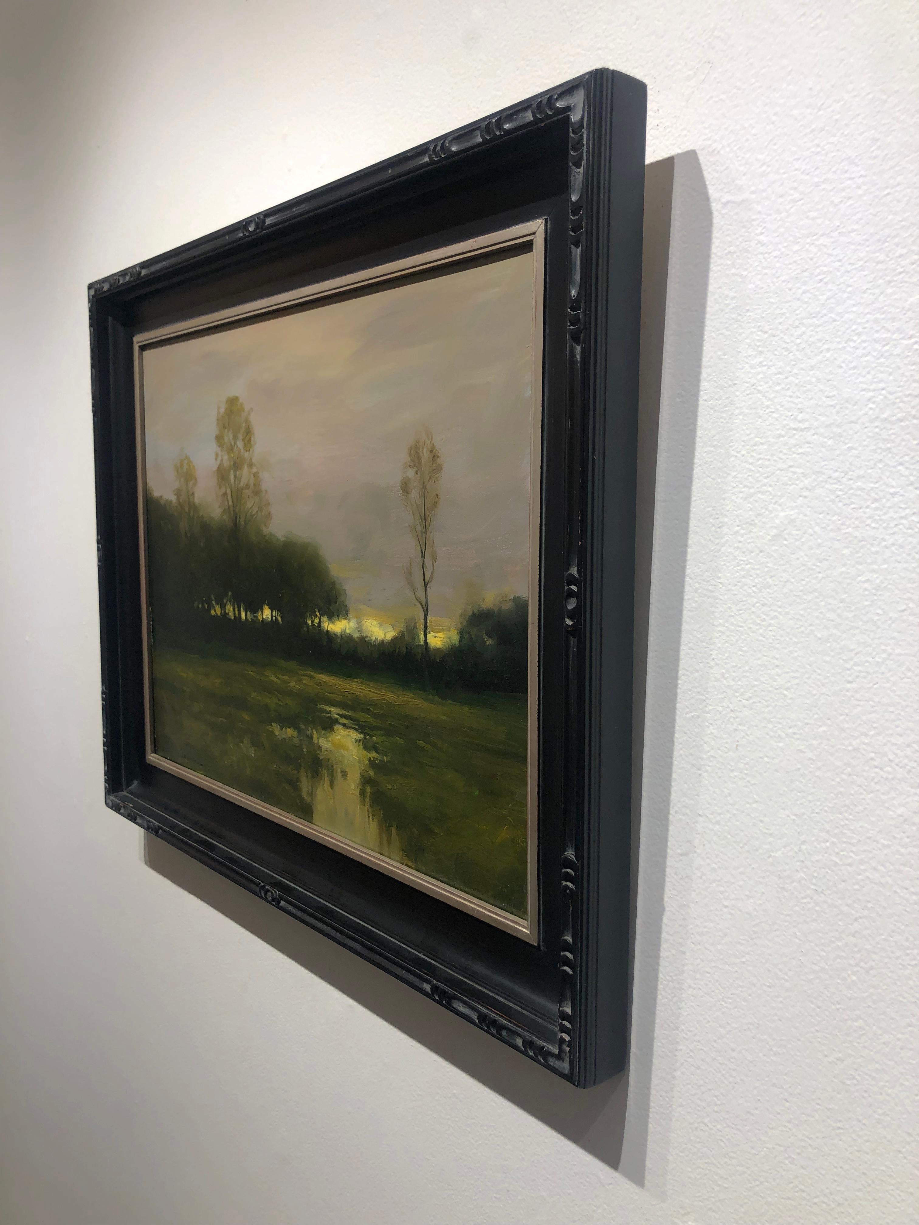 Dennis Sheehan, „Across the Marsh“, tonalistische Landschaft, Ölgemälde, 18x24  im Angebot 3