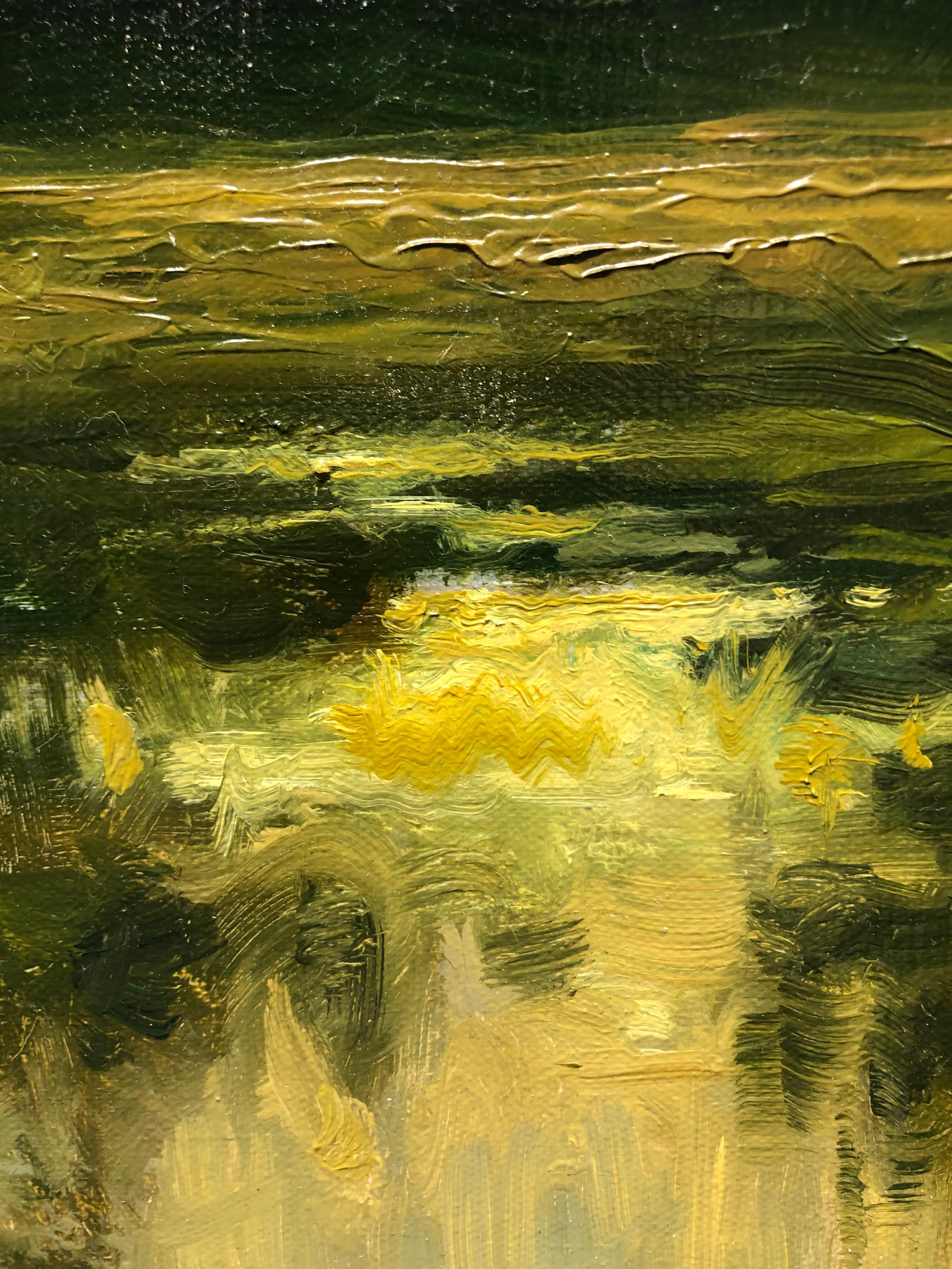 Dennis Sheehan, „Across the Marsh“, tonalistische Landschaft, Ölgemälde, 18x24  im Angebot 6