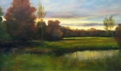 Dennis Sheehan, "Autumn Afternoon", 18x30 Dusk Landscape Oil Painting