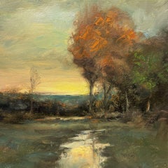 Dennis Sheehan, "Autumn Light" 12x12 Fall Landscape Oil Painting on Canvas