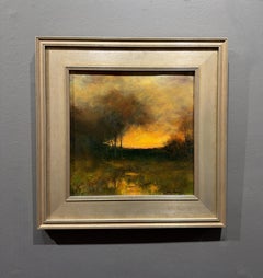 Dennis Sheehan, "Golden Passage" 12x12 Dusk Sunset Landscape Oil Painting