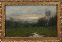 Dennis Sheehan Signed b.1950 Vintage American Sunset Tonalist Landscape Painting