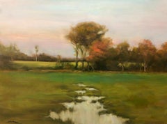 Dennis Sheehan, "Signs of Autumn", Tonalist Landscape Oil Painting on Canvas