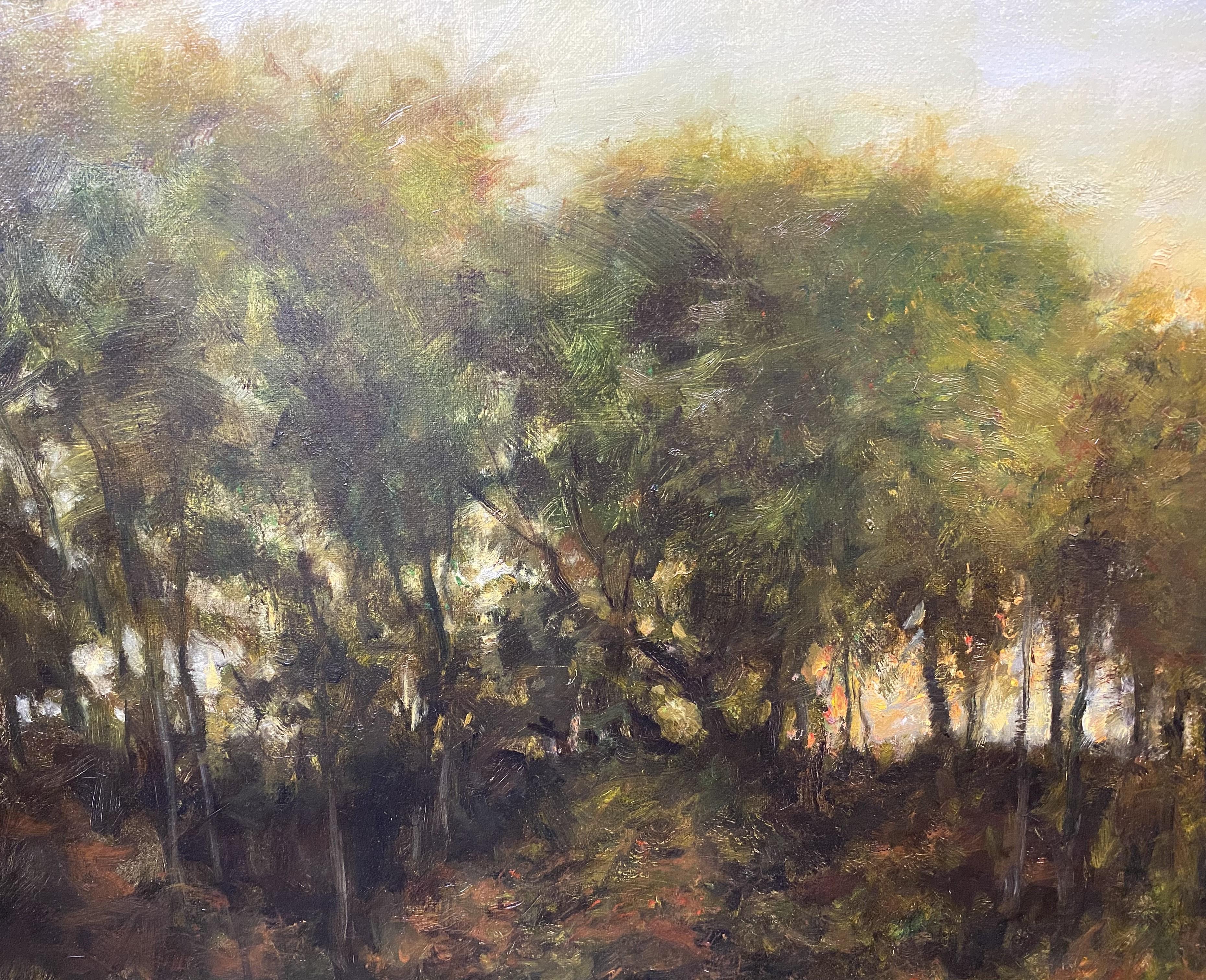Dennis Sheehan Paisaje tonalista Pintura al óleo, Crepúsculo sobre el pantano en venta 2