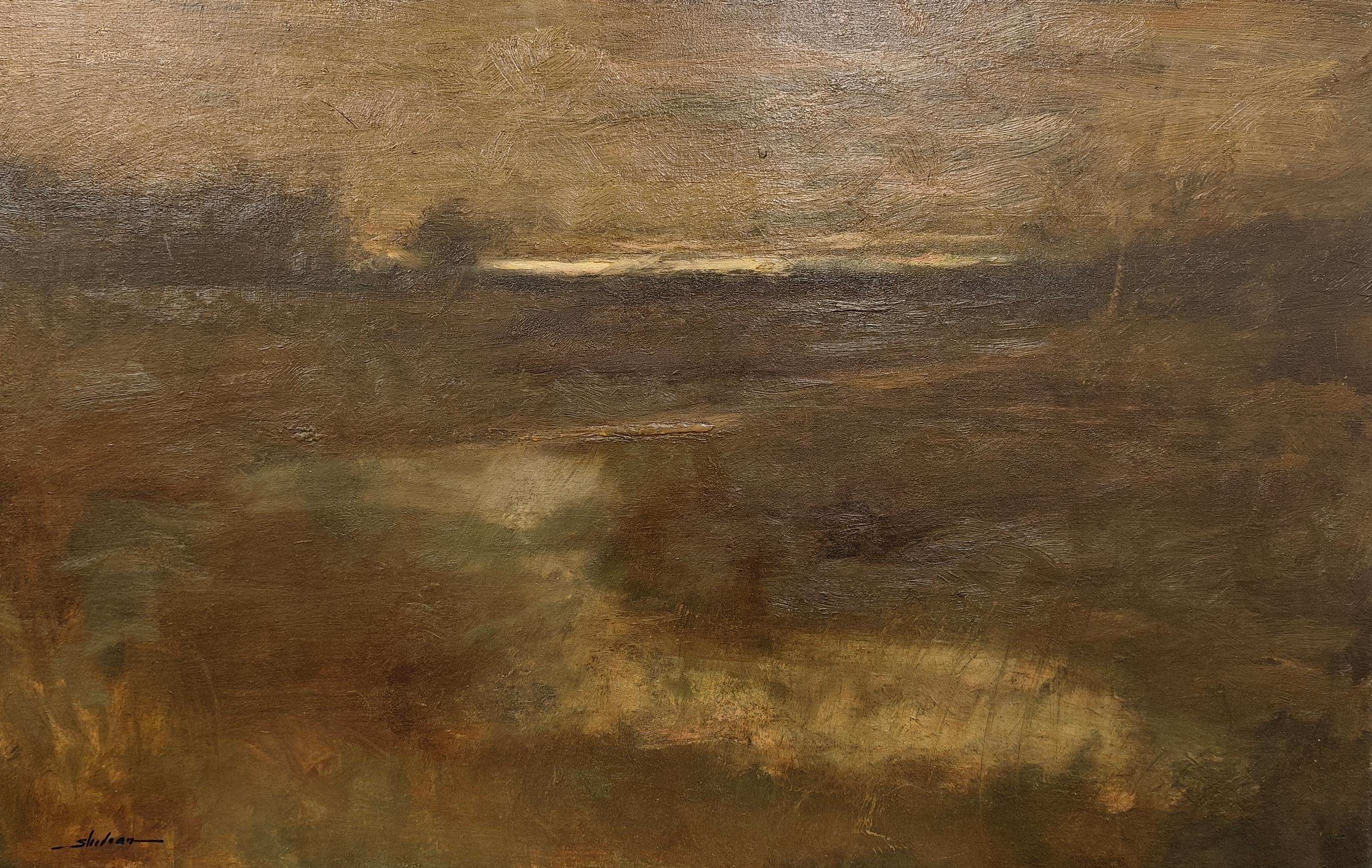 "Evening on the Marsh" Dennis Sheehan, Cloudy Sky, Fall Countryside Sunset