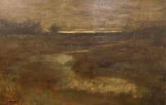"Evening on the Marsh" Dennis Sheehan, Cloudy Sky, Fall Countryside Sunset