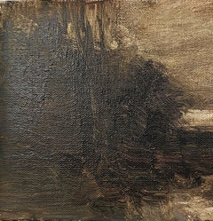 "Étude de paysage" Dennis Sheehan, Crépuscule, Forêt sombre impressionniste, Marais