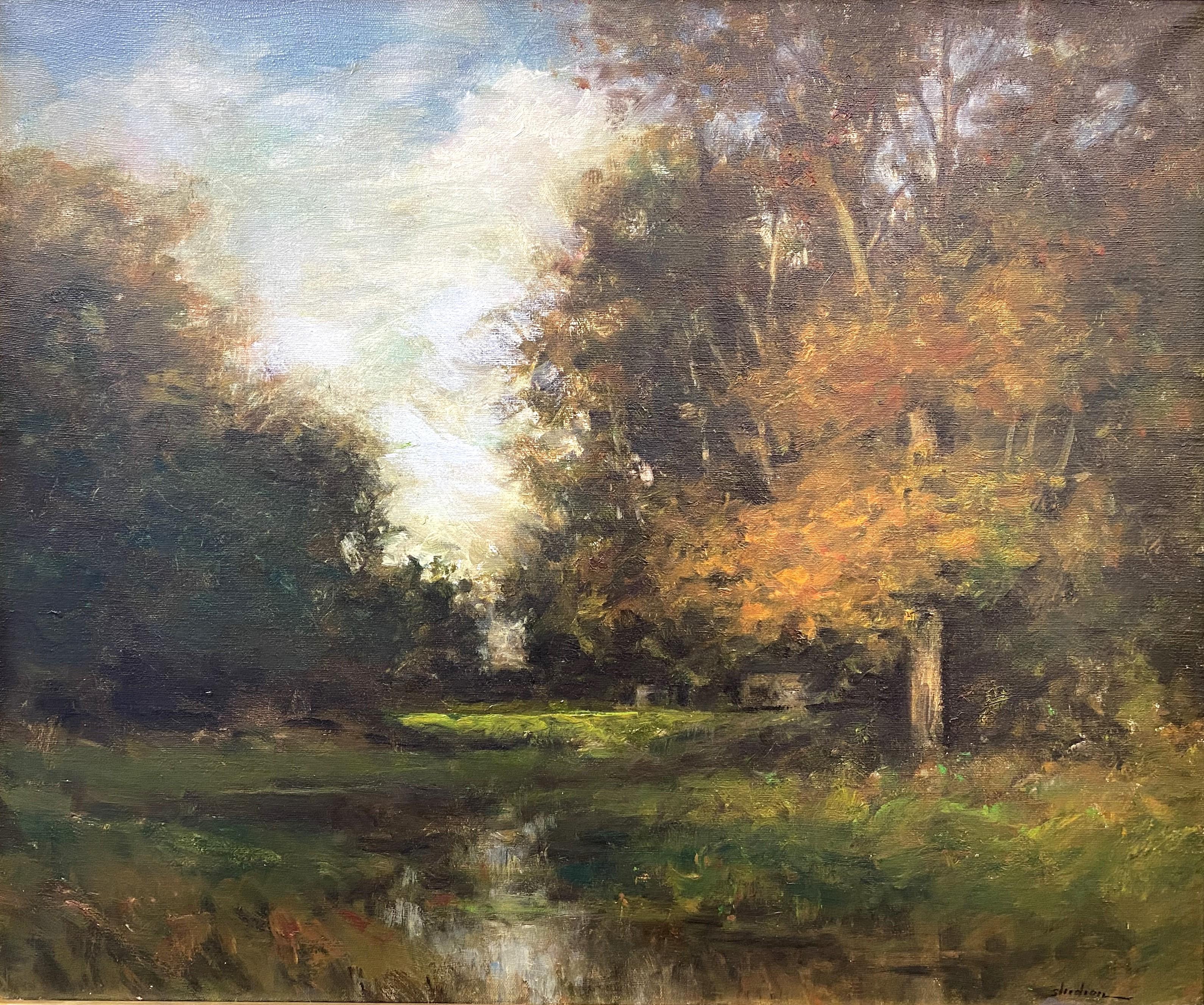 Le foglie iniziano a cambiare - Painting di Dennis Sheehan