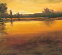 "New England Sunset" Dennis Sheehan, Water Reflections, Bright Dusk Skyscape