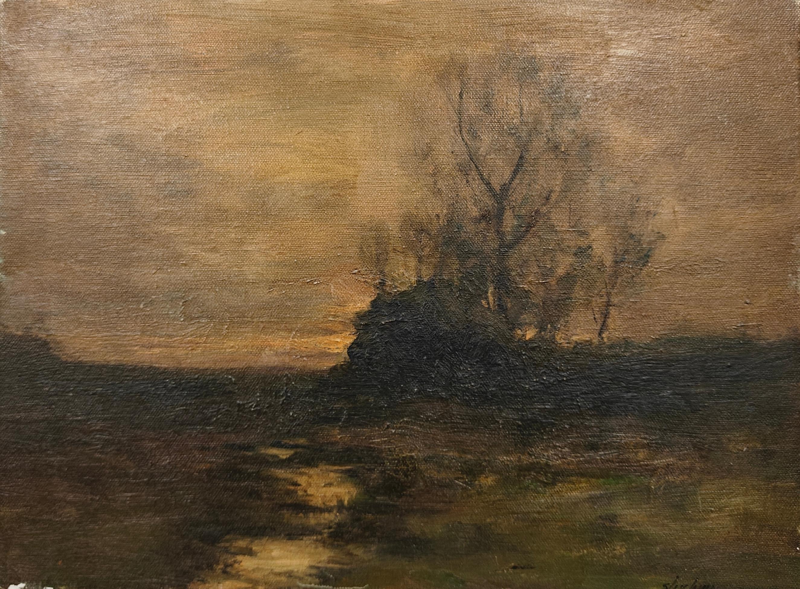 "Quiet Meadow" Dennis Sheehan, Dramatic Dusk, Atmospheric New England Scene