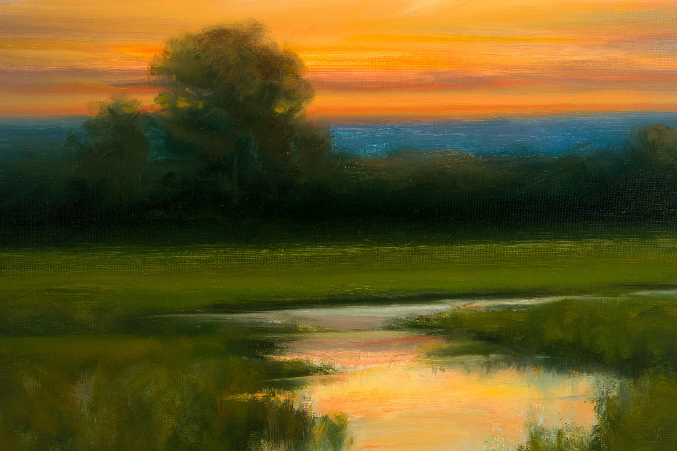 Reflection at Dusk - Painting by Dennis Sheehan
