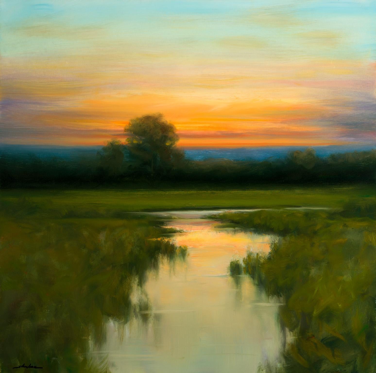 Dennis Sheehan Landscape Painting - Reflection at Dusk