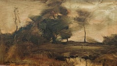 "Rustling Trees" Dennis Sheehan, Atmospheric, Cloudy Marsh American Landscape