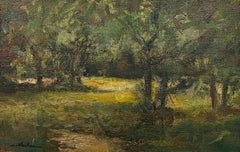 "Summer by the Stream" Dennis Sheehan, forêt tonaliste, paysage américain