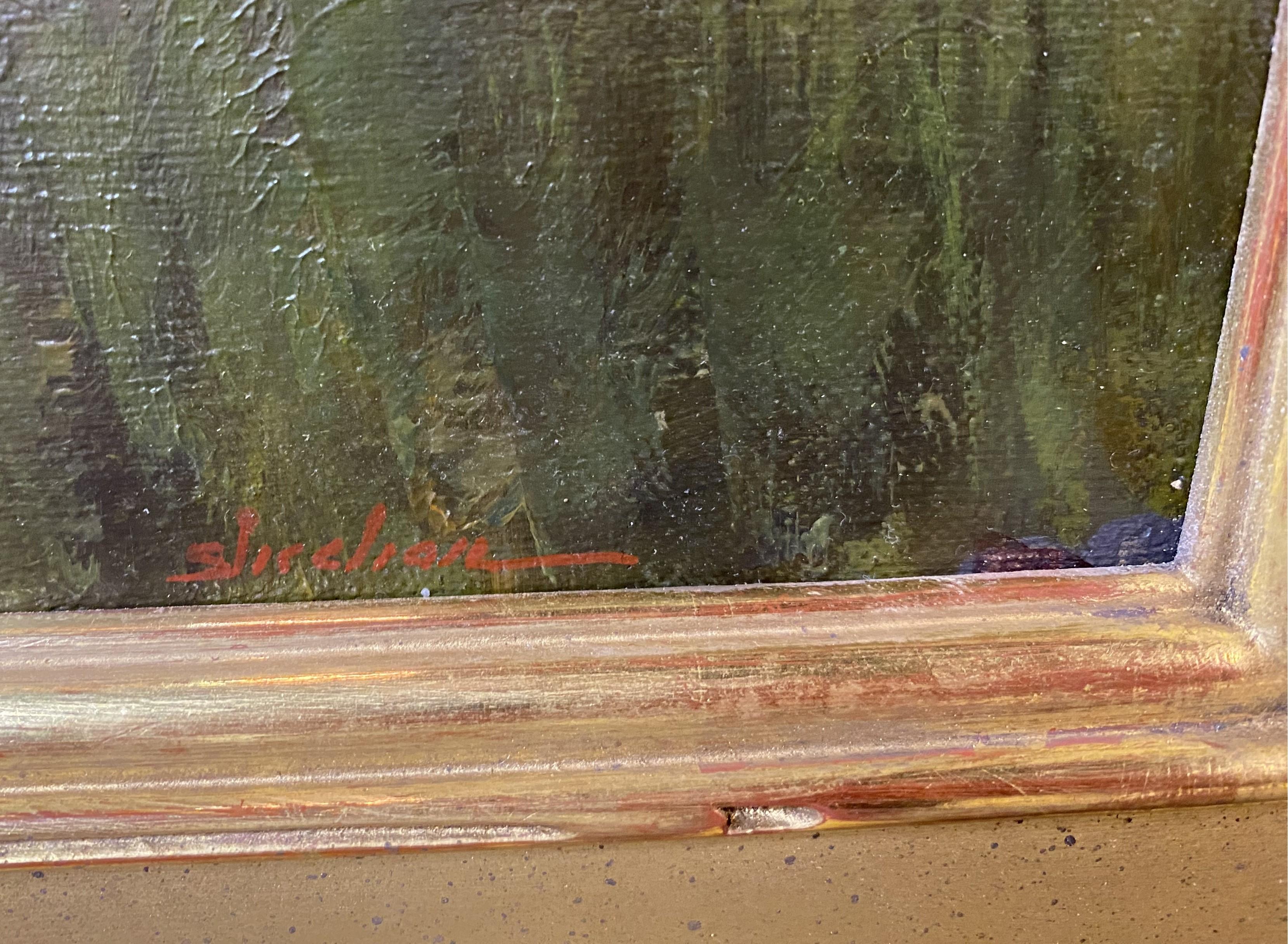 Un agradable paisaje tonalista de reflejos crepusculares en la marisma, del artista contemporáneo estadounidense Dennis Sheehan (n. 1950). Sheehan nació en Boston, Massachusetts, y llegó a ser conocido como pintor tonalista al estilo de la Escuela