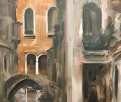 "Venice" Dennis Sheehan, Italian Landscape, Venice Canal, Atmospheric Scene