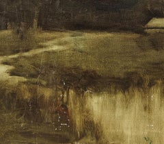 "Winding Brook" Dennis Sheehan, Atmospheric Woods, Moody, Dark Green, Stream