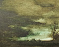 "Winding Stream" Dennis Sheehan, Dramatic Light, Tonalist, Reflections in Stream