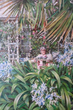 BIG ITALIAN CAFE SCENE Original Impressionist Oil Painting BY DENNIS SYRETT ROI