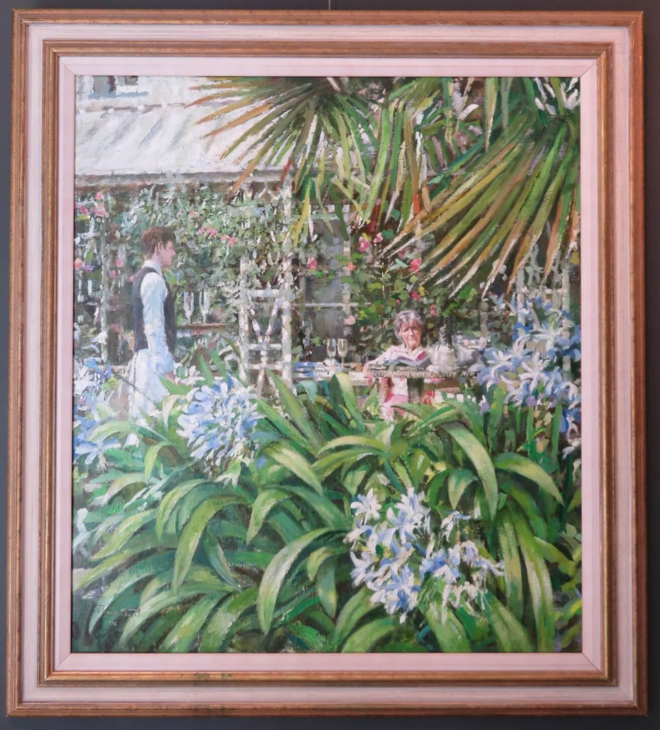 GRANDE SCENA DI CAFFÈ ITALIANO Pittura ad olio originale impressionista DI Dennis Syrett ROI in vendita 8