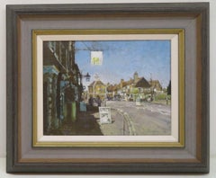 DENNIS SYRETT ROI (1934-) ENGLISH Impressionist Oil Painting AMERSHAM STREET 