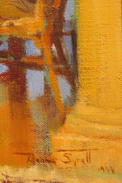 Peinture à l'huile English Impressionist CAFE SCENE de Dennis Syrett ROI RSMA (1932-)