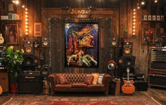 Denny Dent Reverse Hendrix Large 69” Original Painting