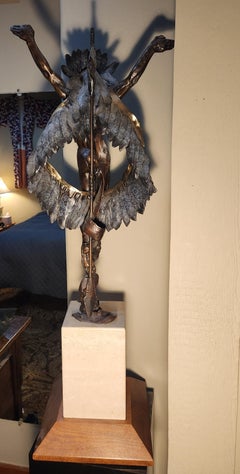 Engagé - sculpture en bronze de 38" de haut