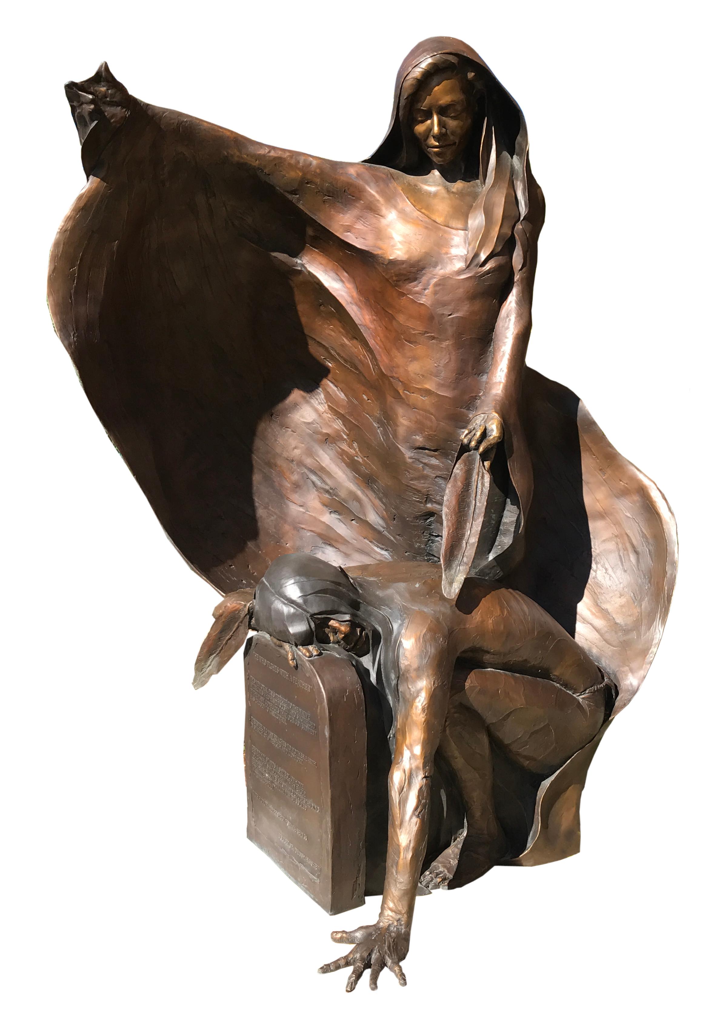 He Who Fights With a Feather - Sculpture by Denny Haskew