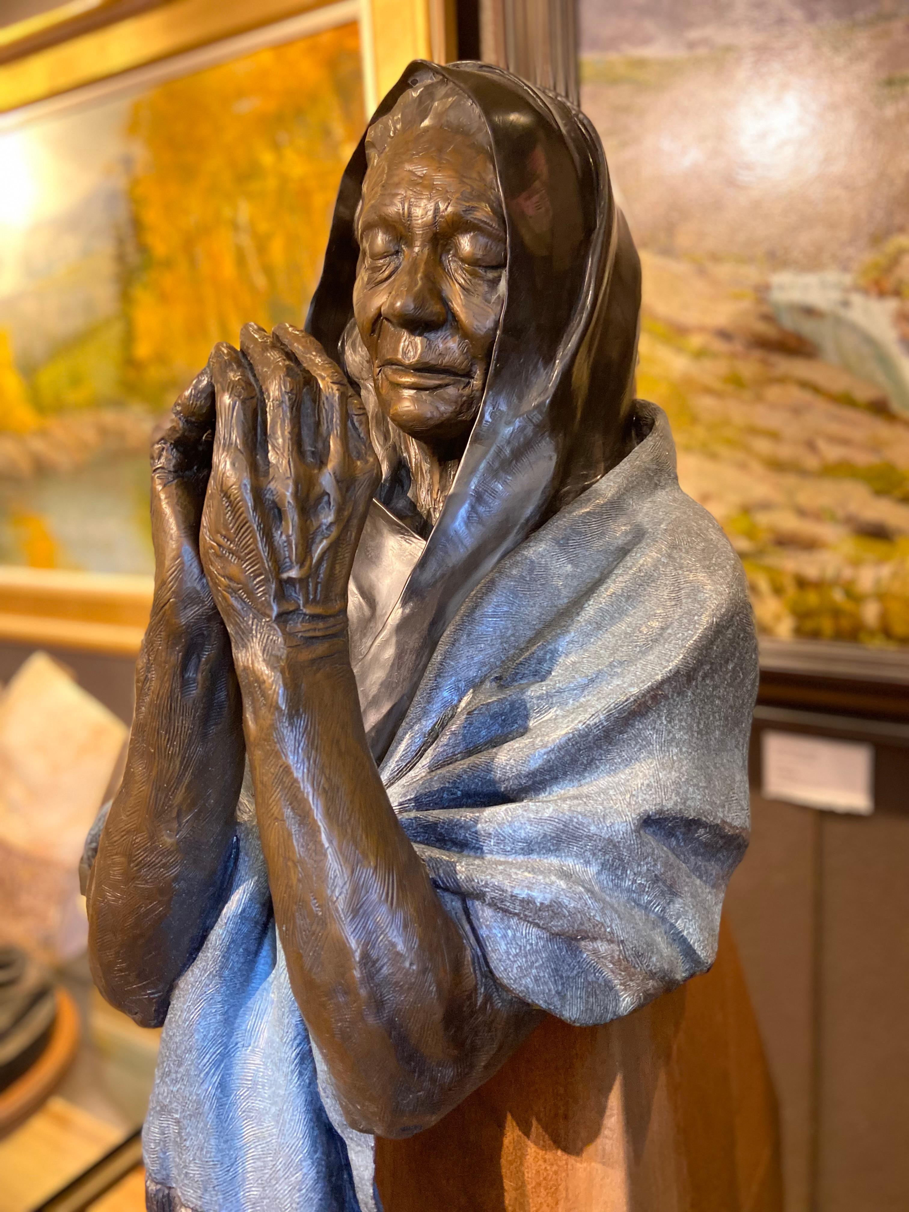 Denny Haskew Figurative Sculpture - Trail of Prayers