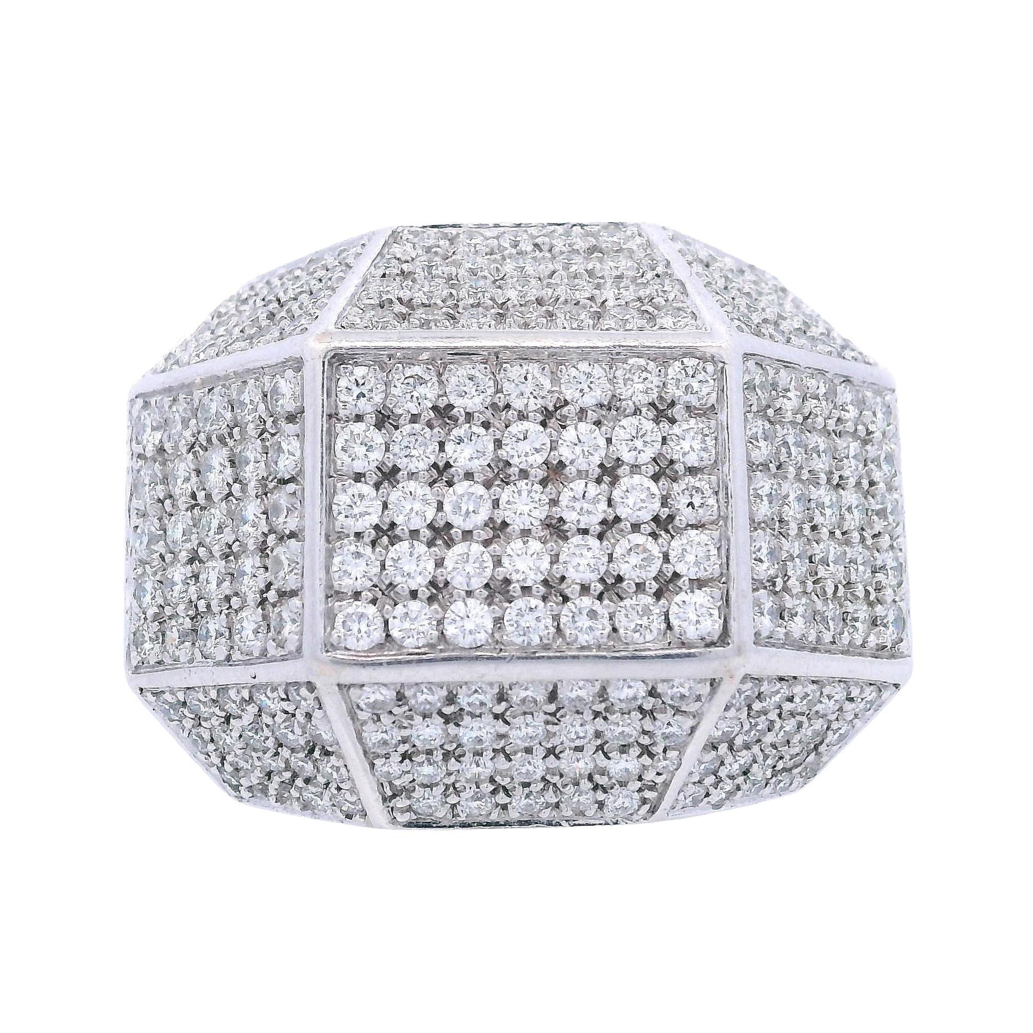 DENOIR Anello geometrico in oro bianco 18kt con 3,00 carati di diamanti