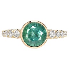 Denouement Emerald and Diamond Ring in 14k Yellow Gold by NIXIN Jewelry