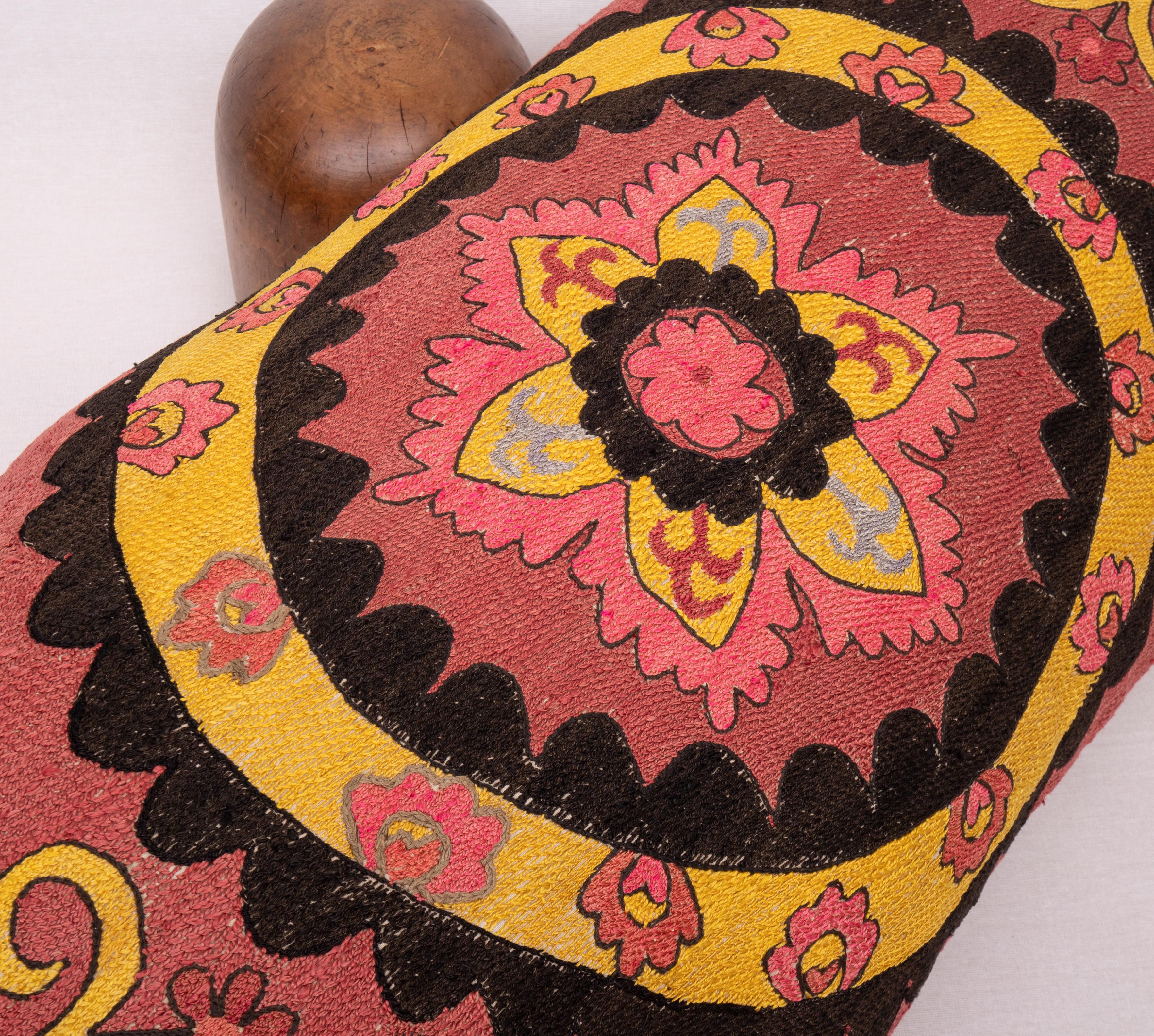 Densely Embroidered Uzbek Tashkent Suzani Pillowcase, 1930s 2