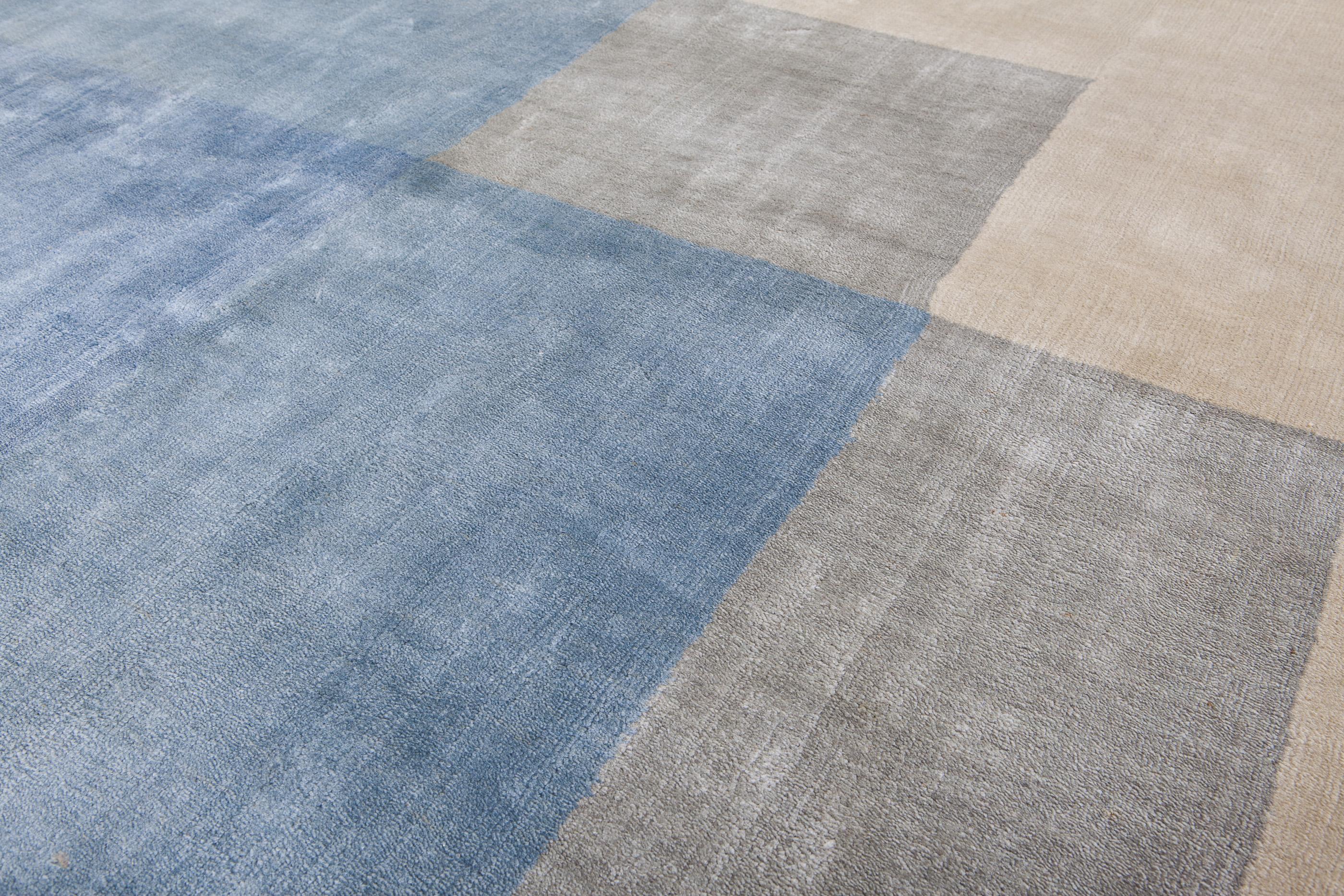 Modern Density Carpet, Handloom Knotted, Viscose, Cedric Ragot For Sale