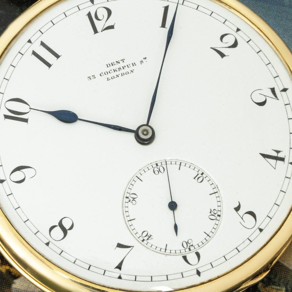 Dent A Heavy Gold Open Face Lever Pocket Watch C1890 In Good Condition For Sale In London, GB