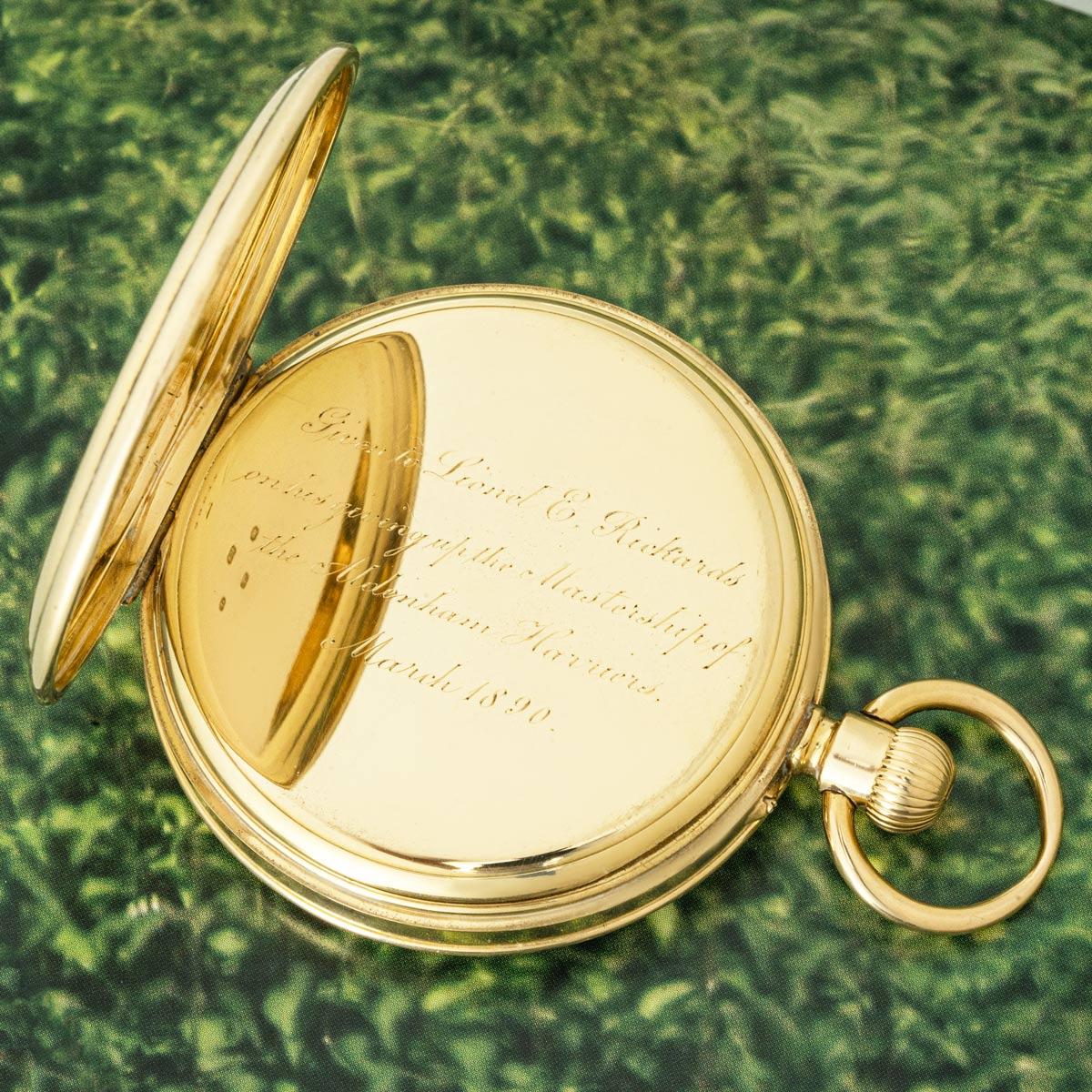Men's Dent A Heavy Gold Open Face Lever Pocket Watch C1890 For Sale