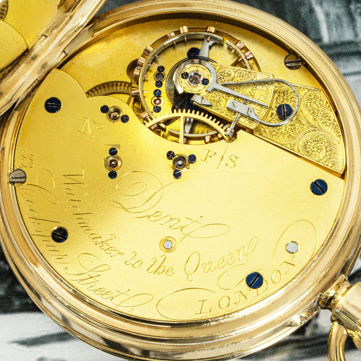 Dent A Heavy Gold Open Face Lever Pocket Watch C1890 For Sale 2