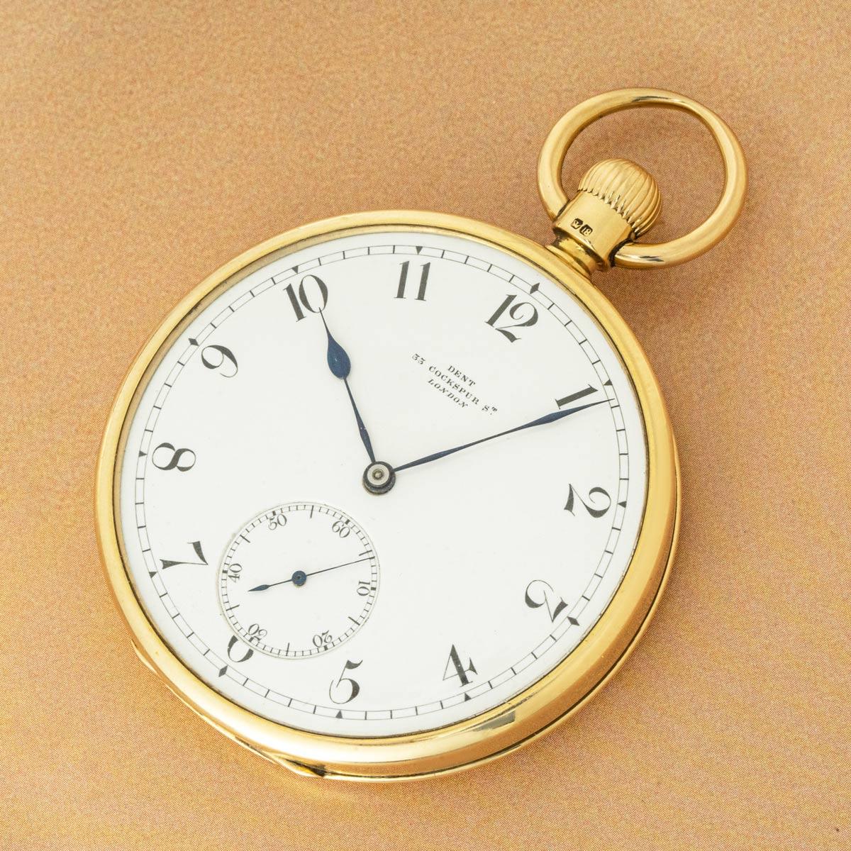 Dent A Heavy Gold Open Face Lever Pocket Watch C1890 For Sale 4