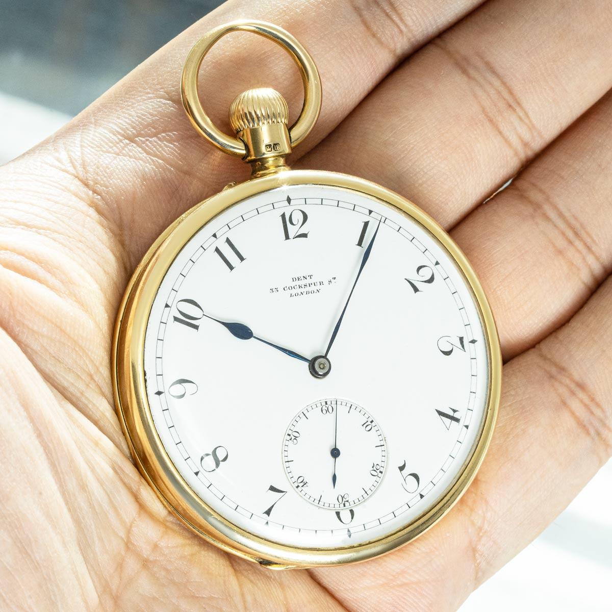 Dent A Heavy Gold Open Face Lever Pocket Watch C1890 For Sale 5