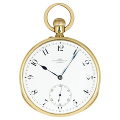 Ammaccatura di un orologio da tasca a leva aperto e pesante in oro C1890