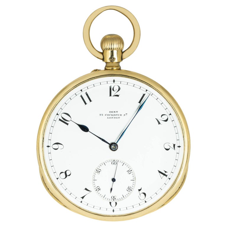 Dent A Heavy Gold Open Face Lever Pocket Watch C1890 For Sale at