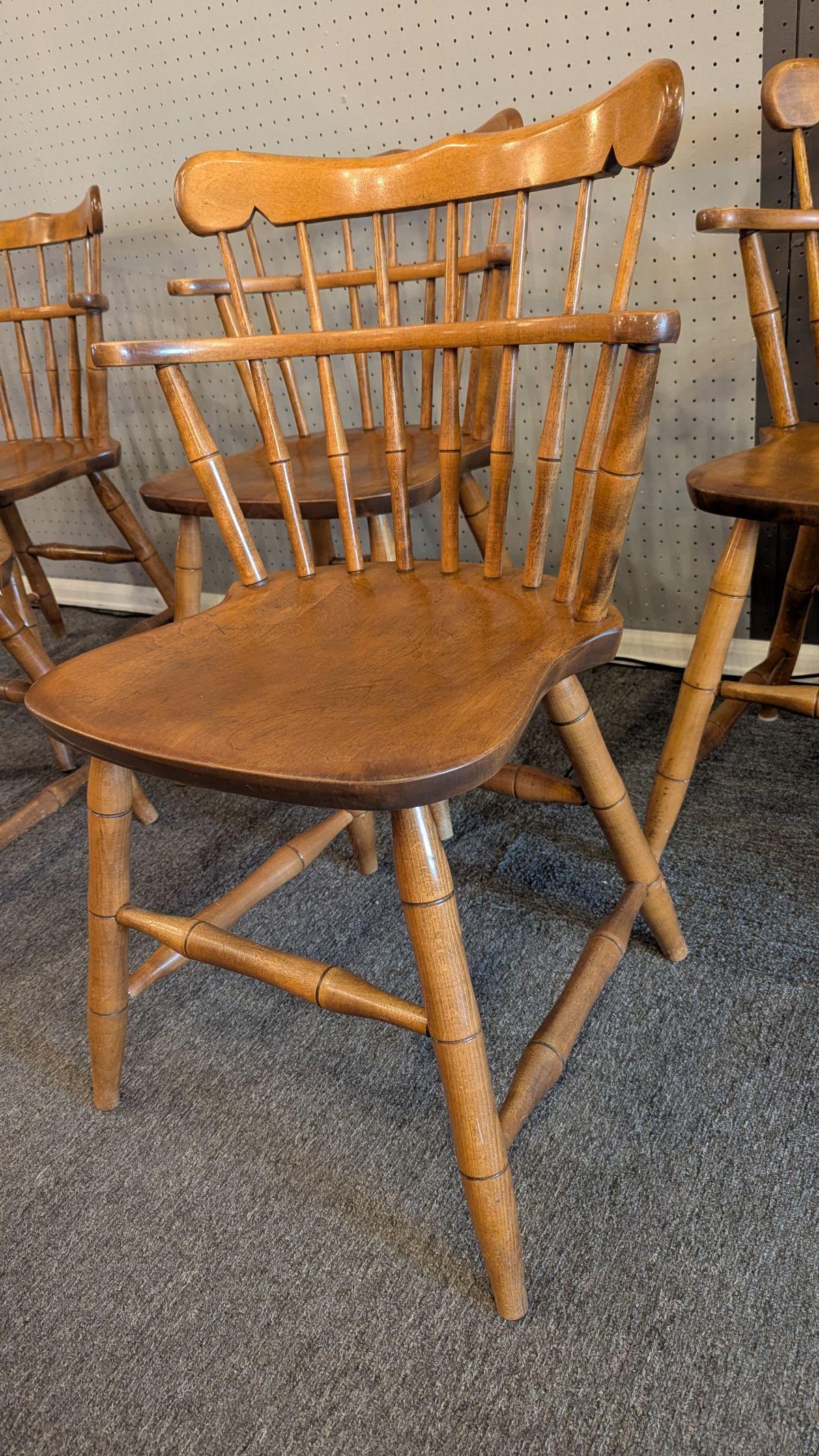 Mid-Century Modern Dent Bros Early American Chairs set of 5 en vente