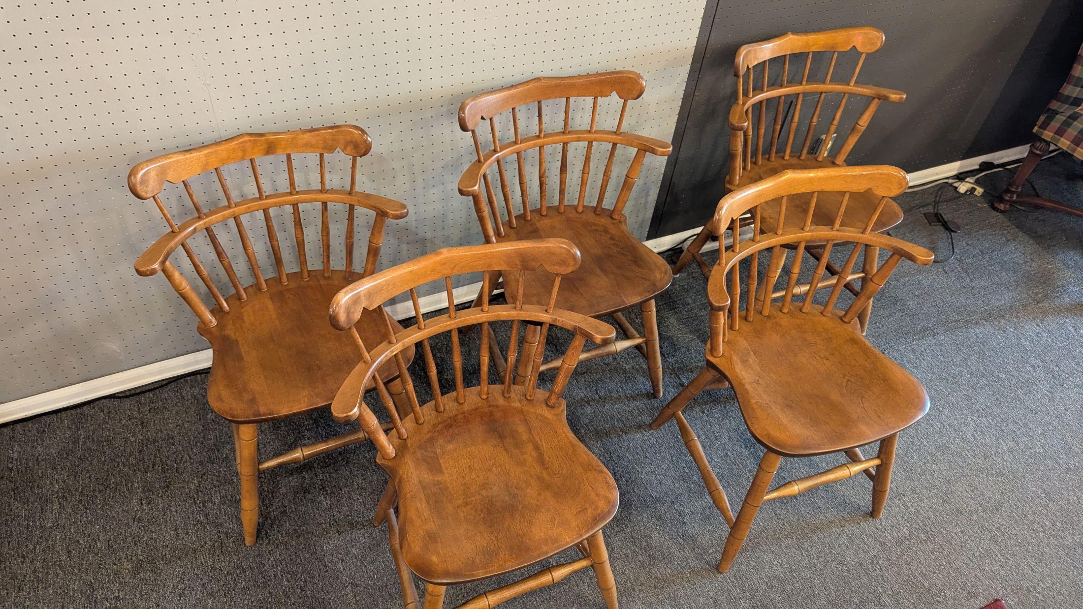 Dent Bros Early American Chairs set of 5 Bon état - En vente à Pueblo, CO