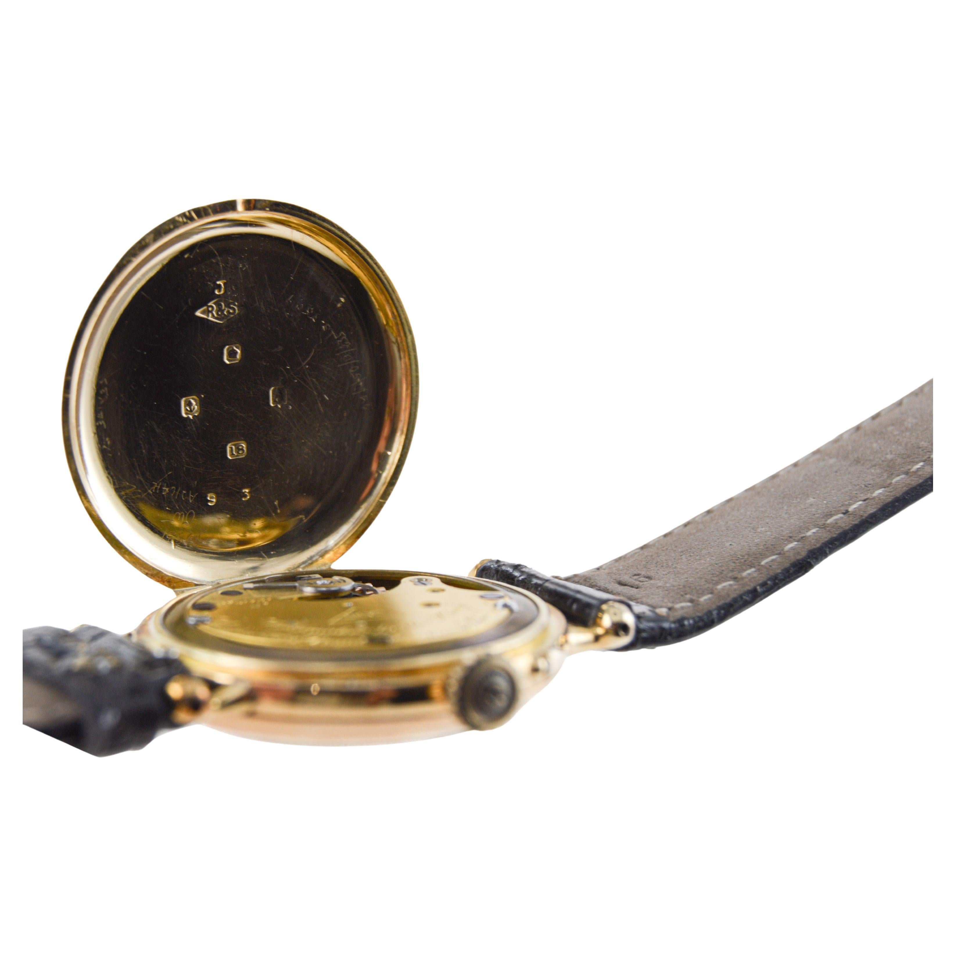 Dent London 18kt. Gold Wrist Watch Made by Legendary Chronometer Maker from 1926 For Sale 7
