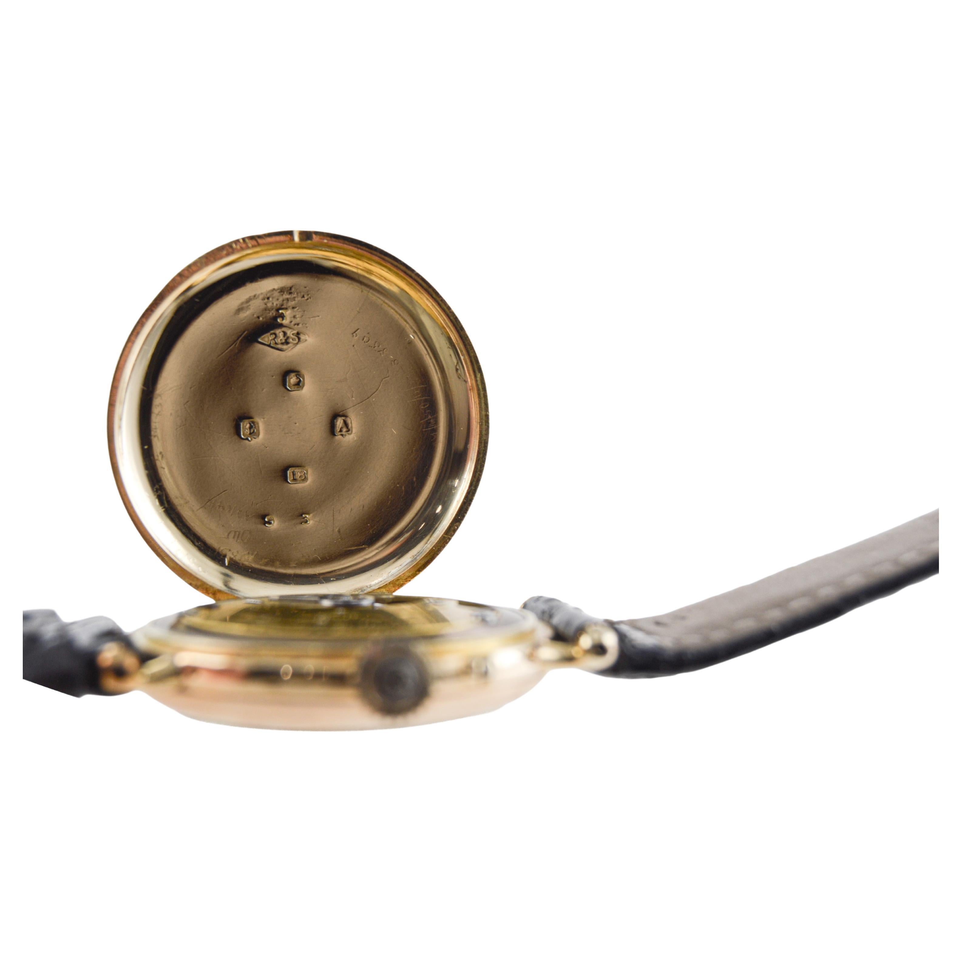 Dent London 18kt. Gold Wrist Watch Made by Legendary Chronometer Maker from 1926 For Sale 8