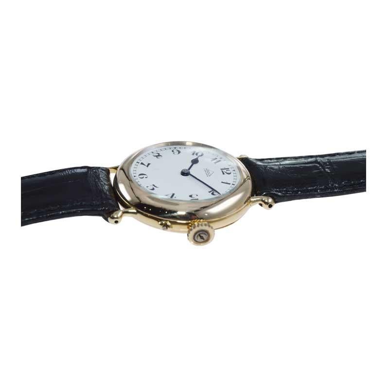 Dent London 18kt. Gold Wrist Watch Made by Legendary Chronometer Maker from 1926 For Sale 3