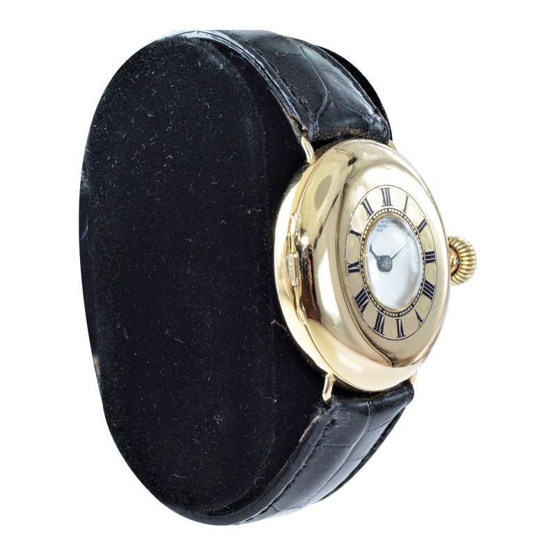 Dent Maker to the Queen English 18 Karat Gold frühe Armbanduhr um 1870-1880er Jahre (Frühviktorianisch) im Angebot
