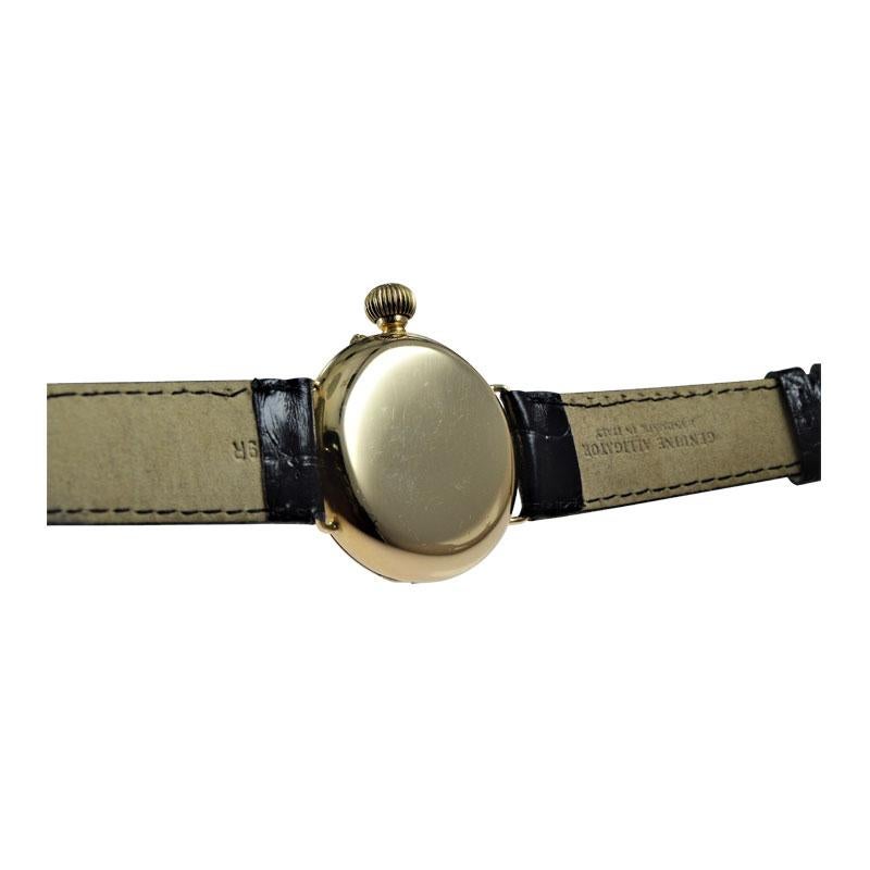Dent Maker to the Queen English 18 Karat Gold frühe Armbanduhr um 1870-1880er Jahre im Angebot 1